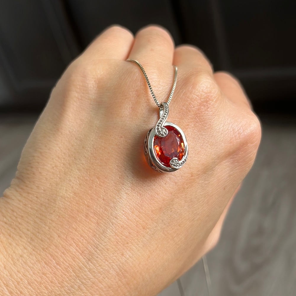 Sterling silver and Madeira Citrine necklace
